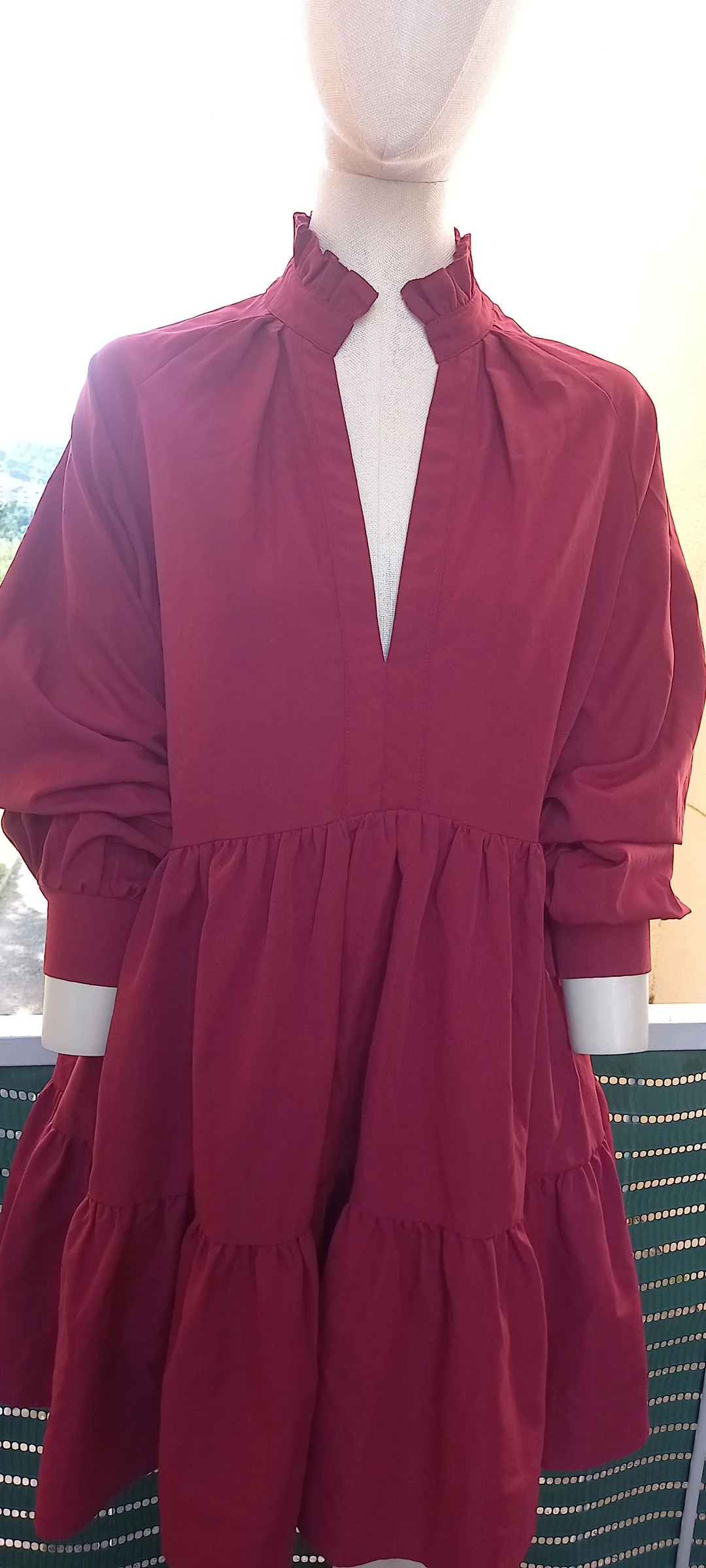 Chique bordeaux jurk S – photo 6